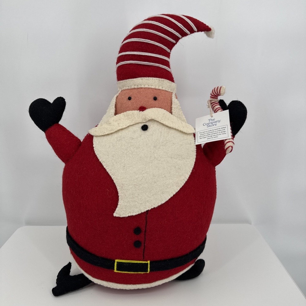 The Company‎ Store Santa Wool Felt Tabletop Christmas Decor NEW w/Tags 23" X 20" - Picture 2 of 9